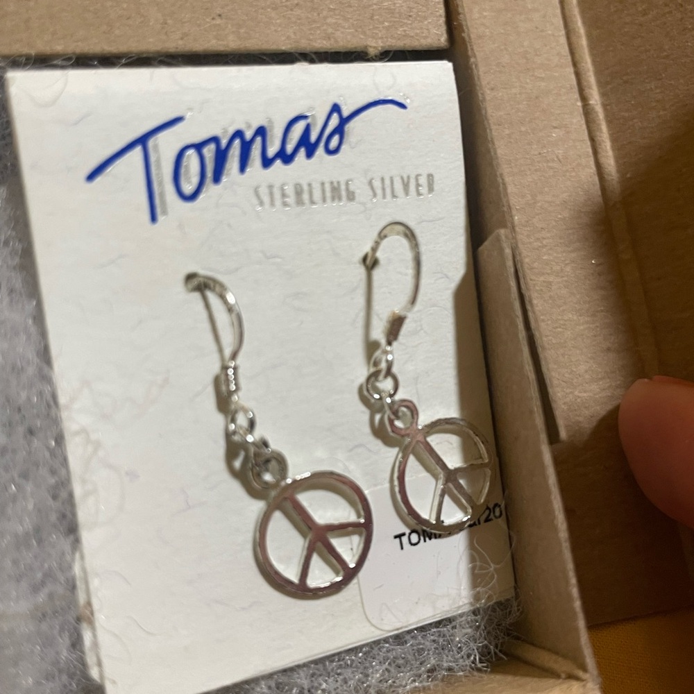 Tomas Sterling Silver Peace Sign Earrings